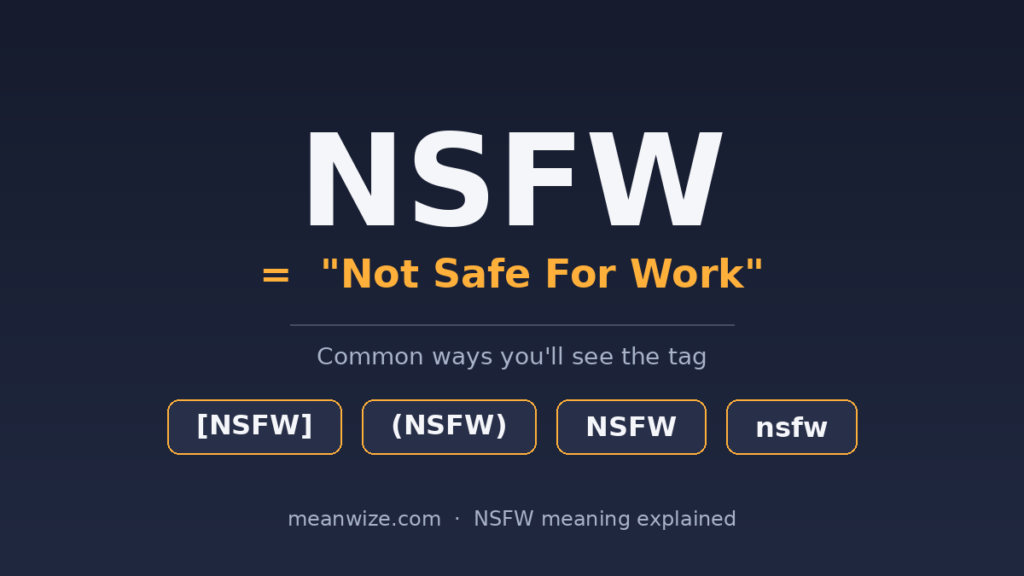 NSFW meaning explained - common bracket tag examples like [NSFW], (NSFW), and nsfw