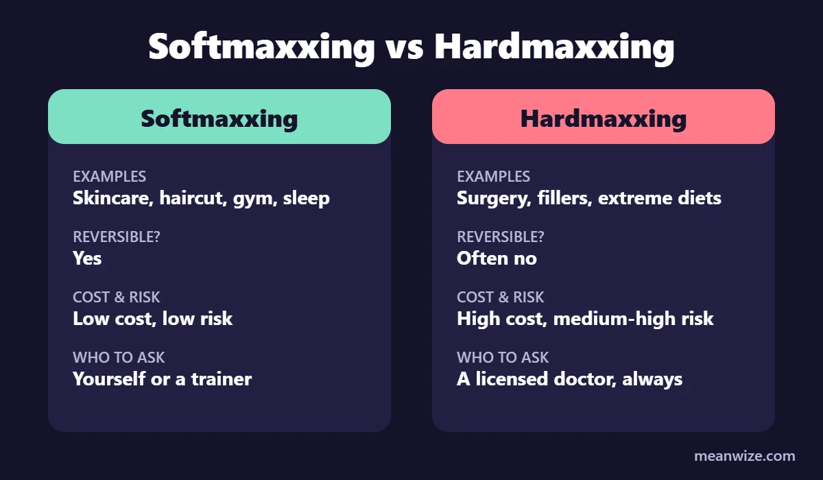softmaxxing vs hardmaxxing comparison