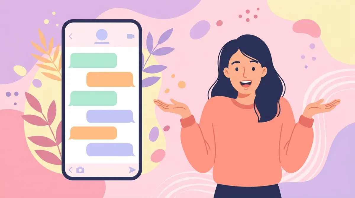 Woman shrugging emoji meaning from a girl in a text chat
